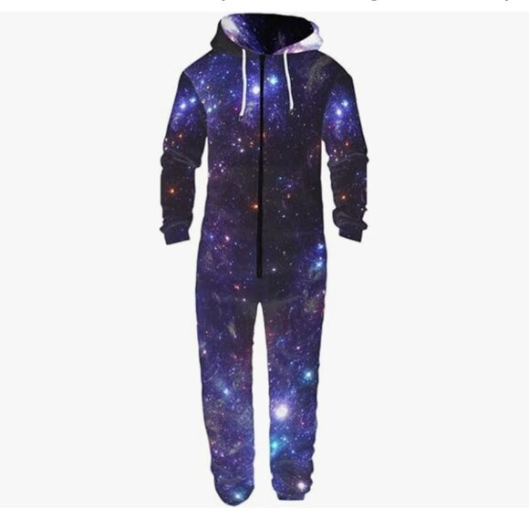 Unisex Adult 3D Printed Onesie With Zipper and Pockets - Picture 4 of 6